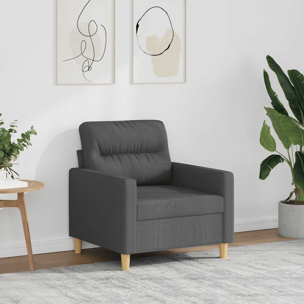 Poltrona 60 cm tecido cinzento-escuro