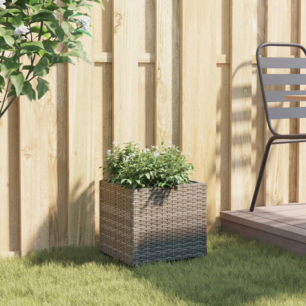 Vaso/floreira de jardim 36x30x32 cm vime PE cinzento