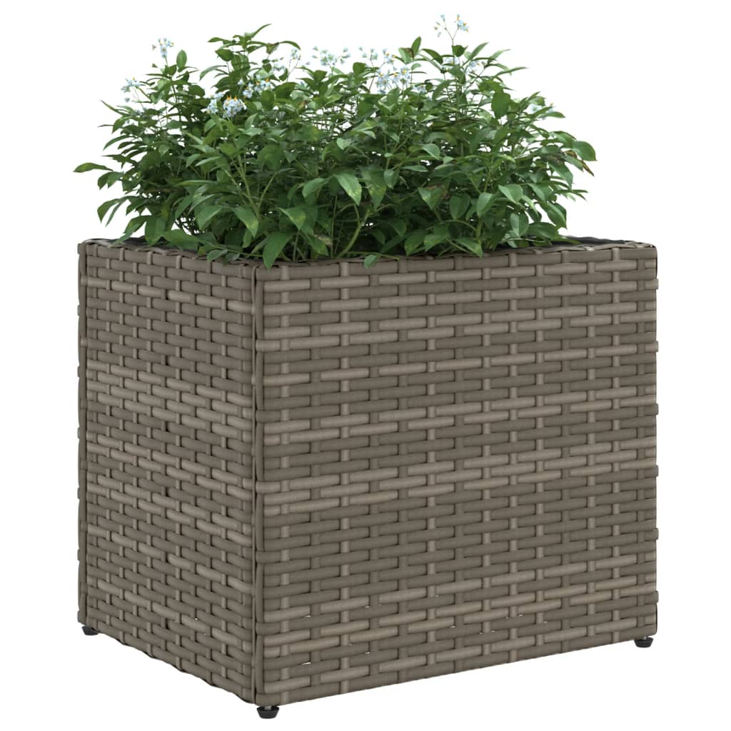 Vaso/floreira de jardim 36x30x32 cm vime PE cinzento