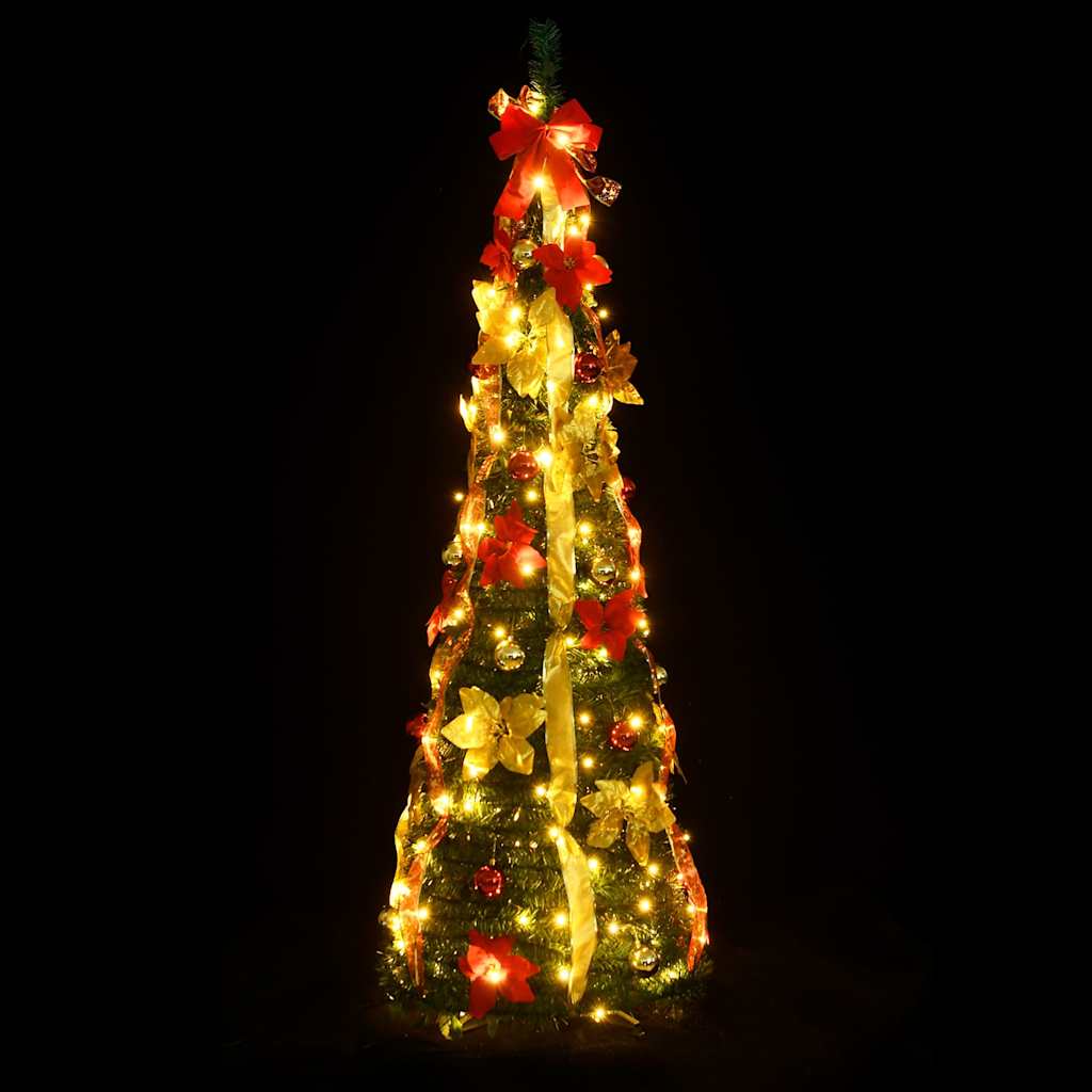 Árvore de natal artificial pop-up c/ 200 luzes LED 210 cm verde