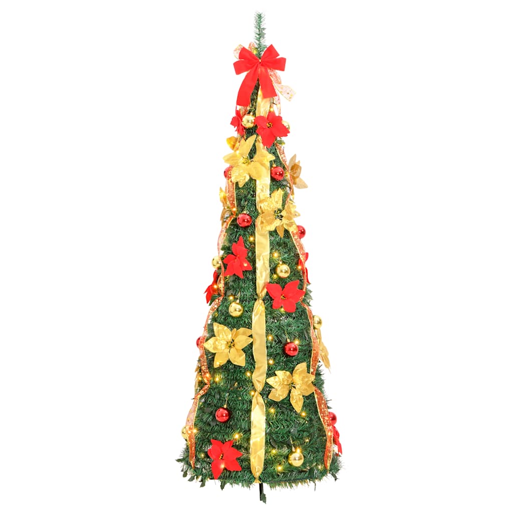 Árvore de natal artificial pop-up c/ 200 luzes LED 210 cm verde
