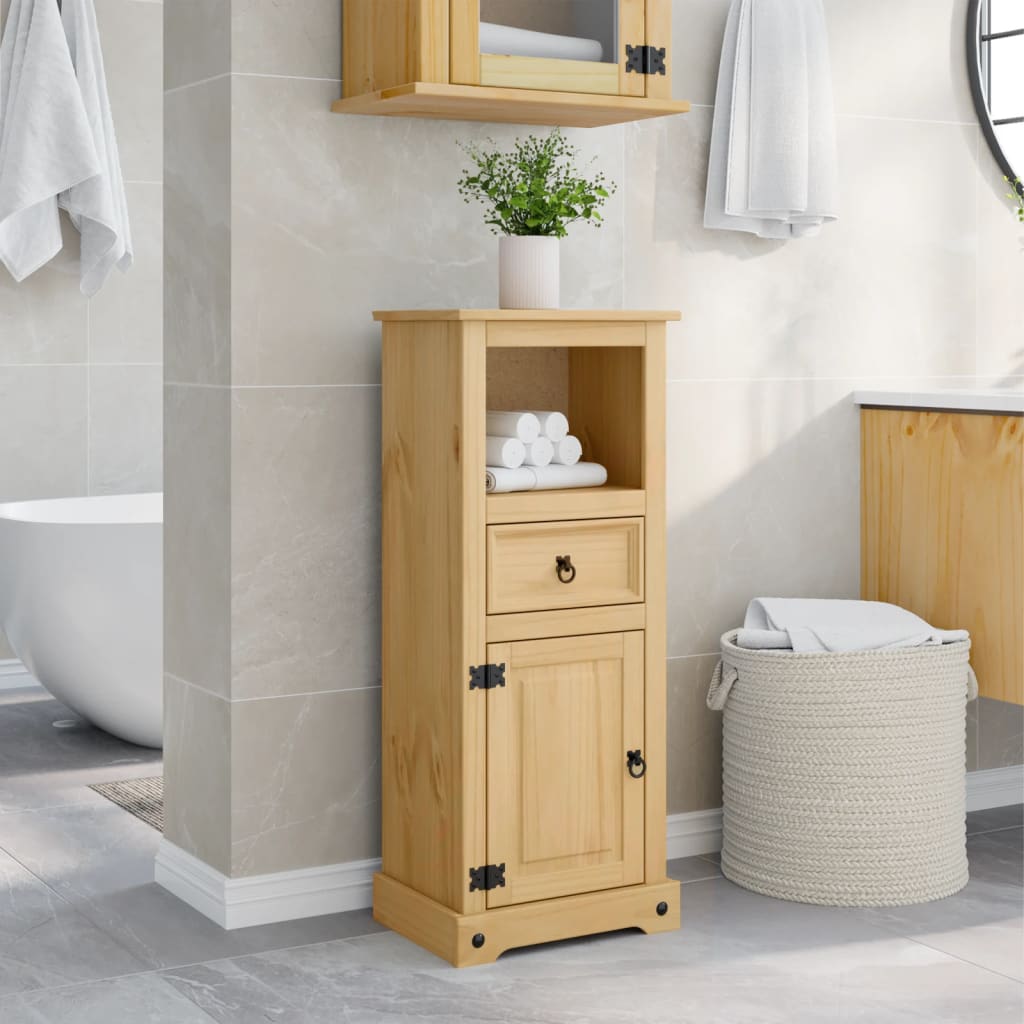 Móvel de wc corona 45x33x110 cm madeira de pinho maciça