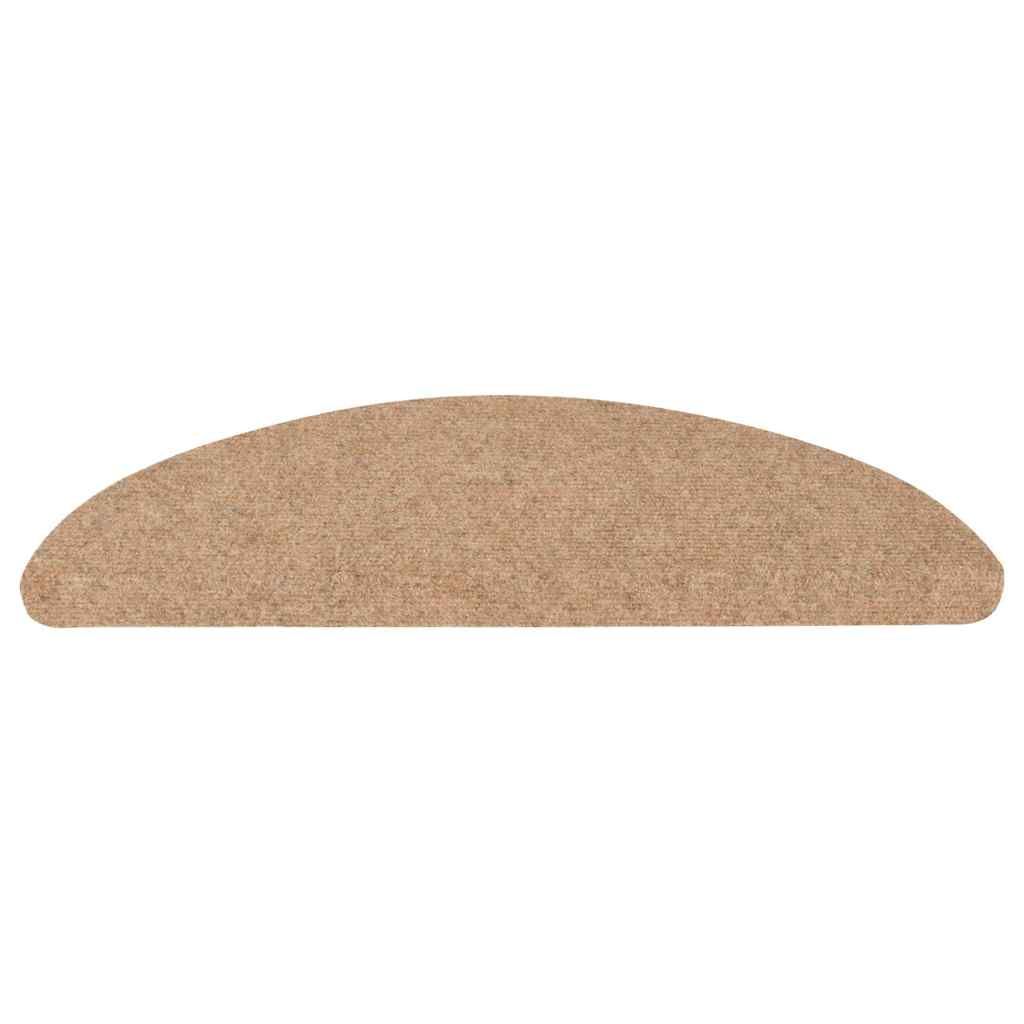 Tapetes de escada adesivos 10 pcs 56x17x3 cm bege
