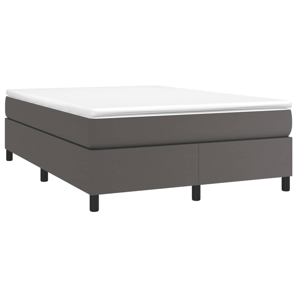 Estrutura de cama com molas 140x200 cm couro artificial cinzento