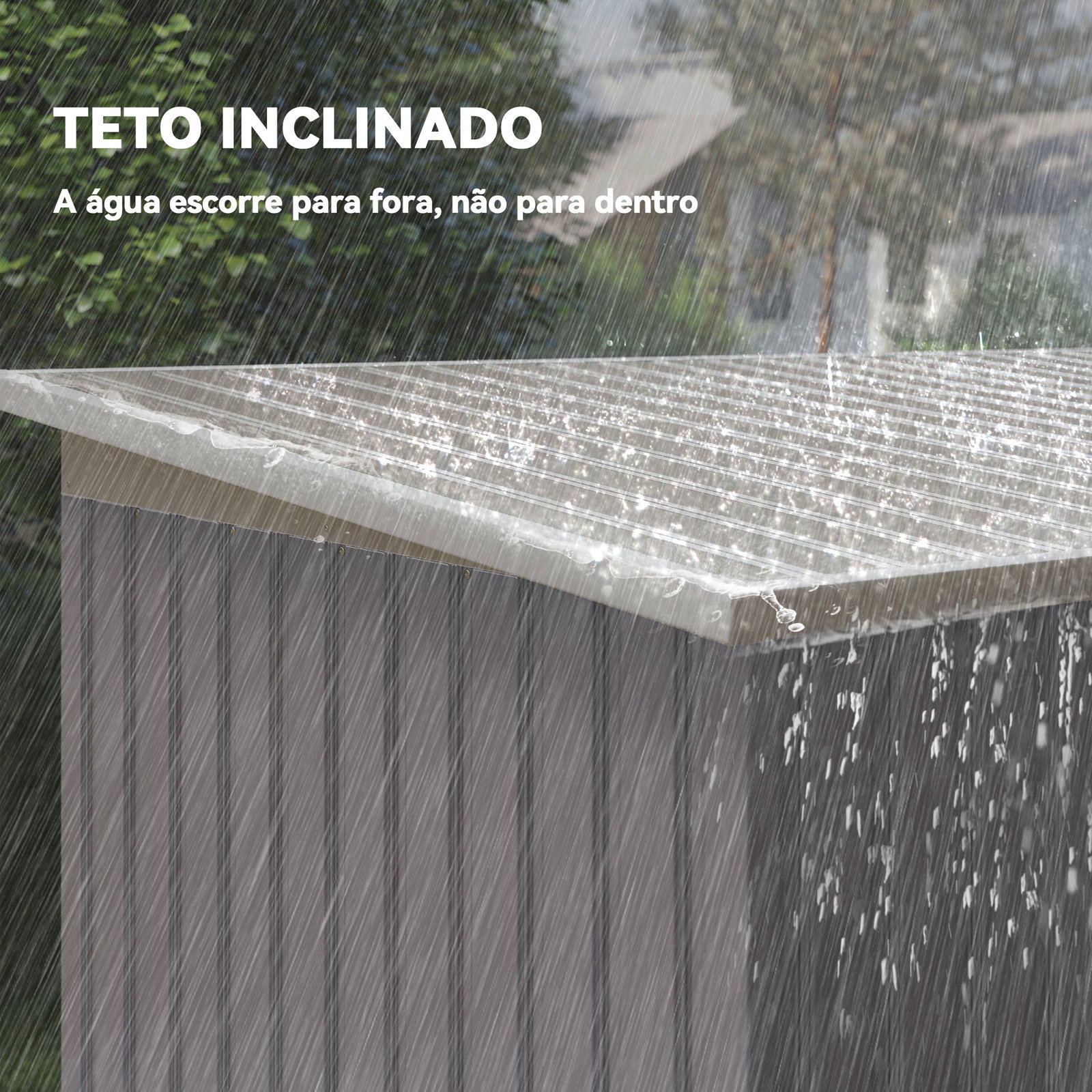 Abrigo de Jardim 280x130x172 cm Abrigo de Exterior de Aço Galvanizado com Porta Corredeira e Ventilações Cinza