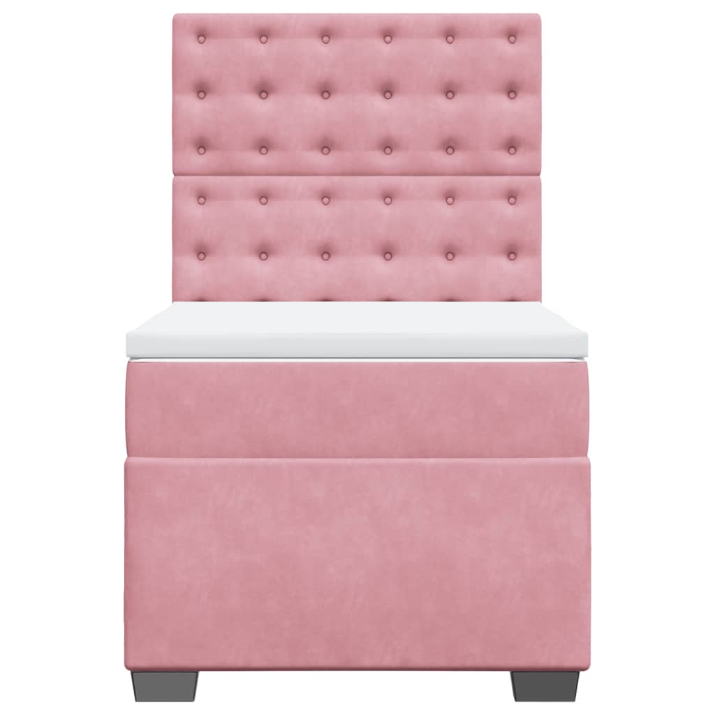 Cama com molas/colchão 90x190 cm veludo rosa
