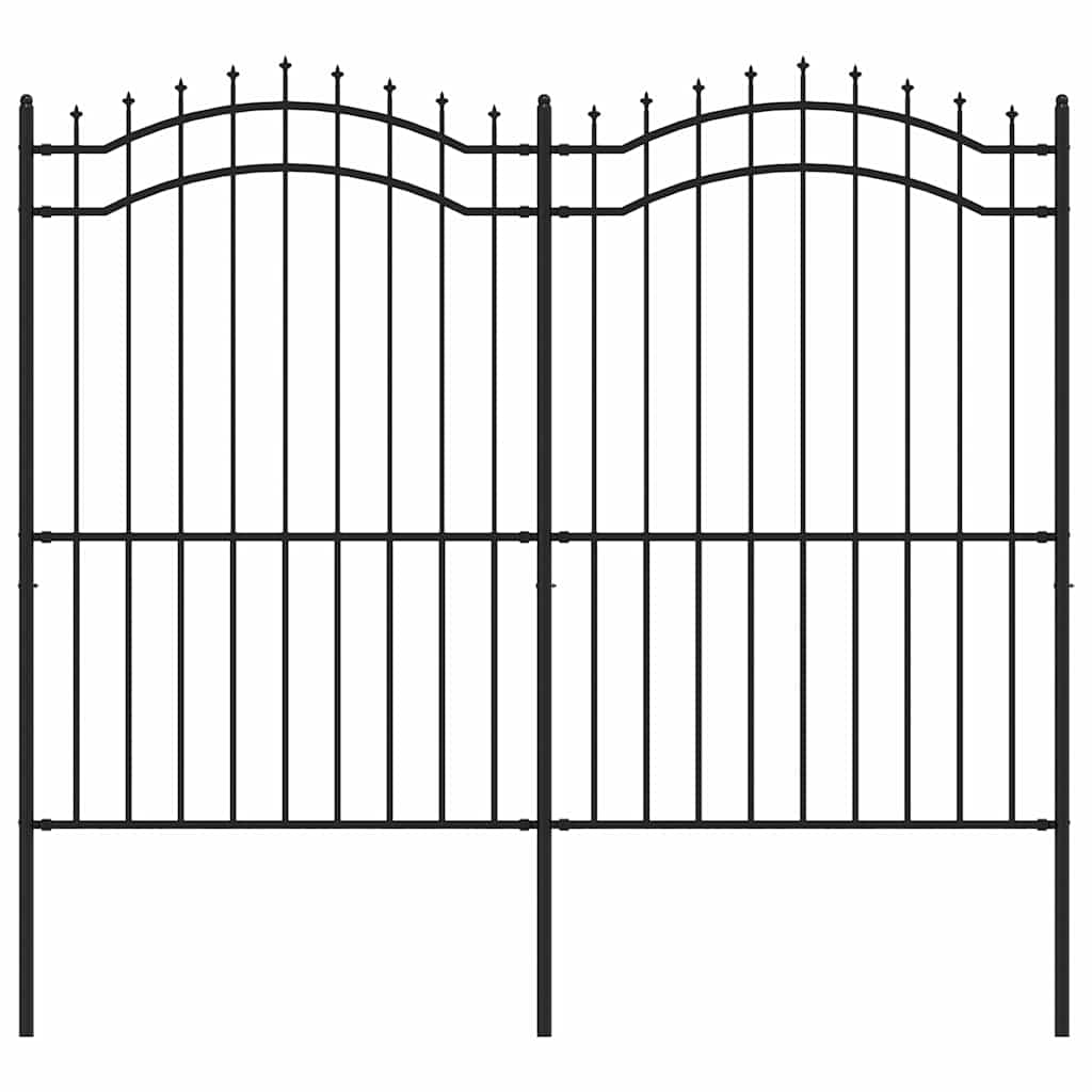 Cerca de jardim woerden com ponta em forma de lança, preto, 240x175 cm, em aço.