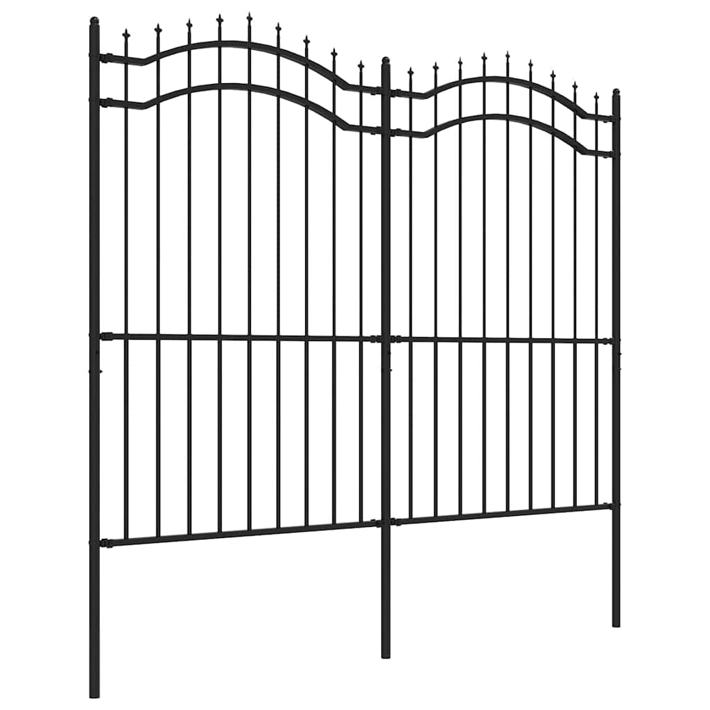 Cerca de jardim woerden com ponta em forma de lança, preto, 240x175 cm, em aço.