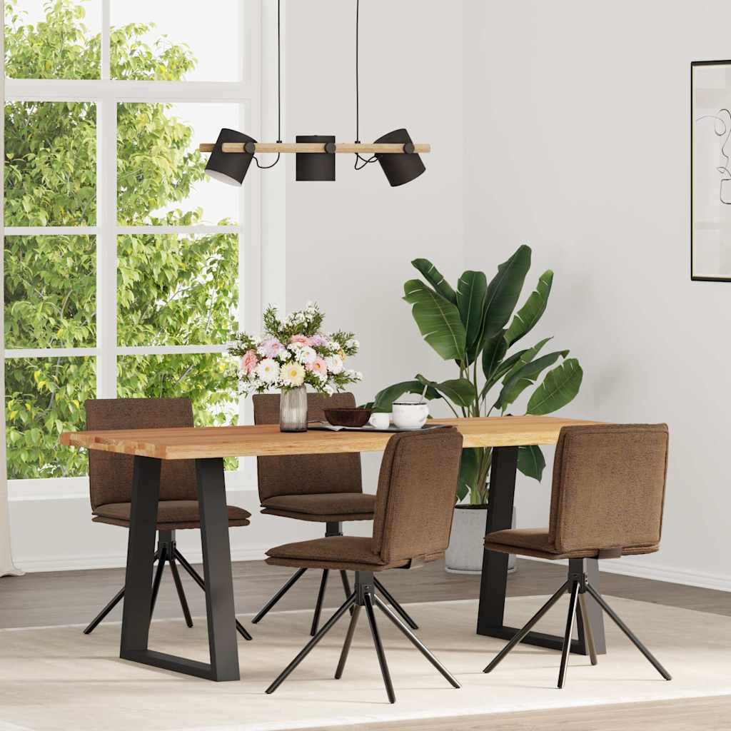 Cadeiras de jantar 4 pcs camurça artificial castanho
