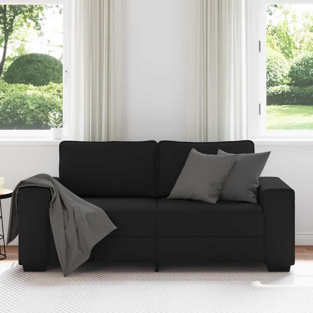 Sofá de 2 lugares tecido 180x77x82 cm preto