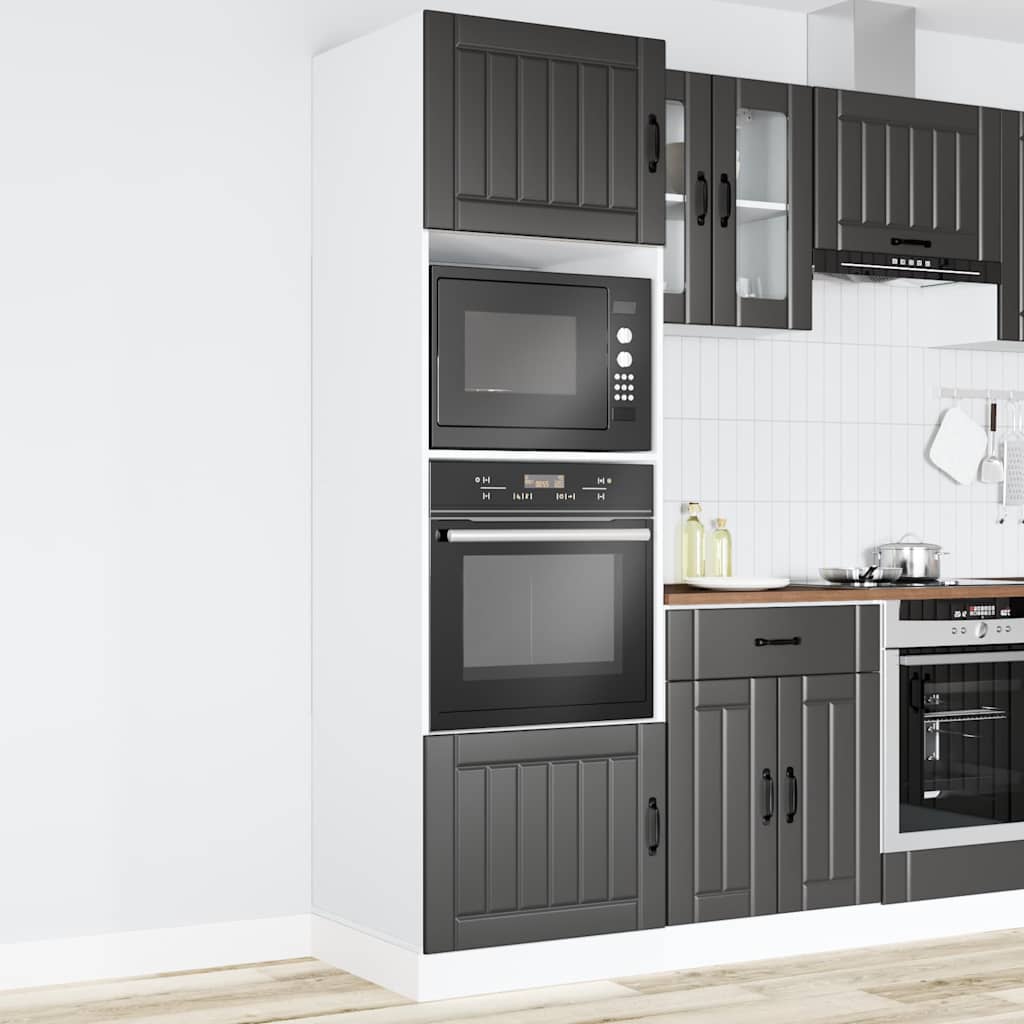 Armários forno 2 pcs lucca derivados de madeira preto
