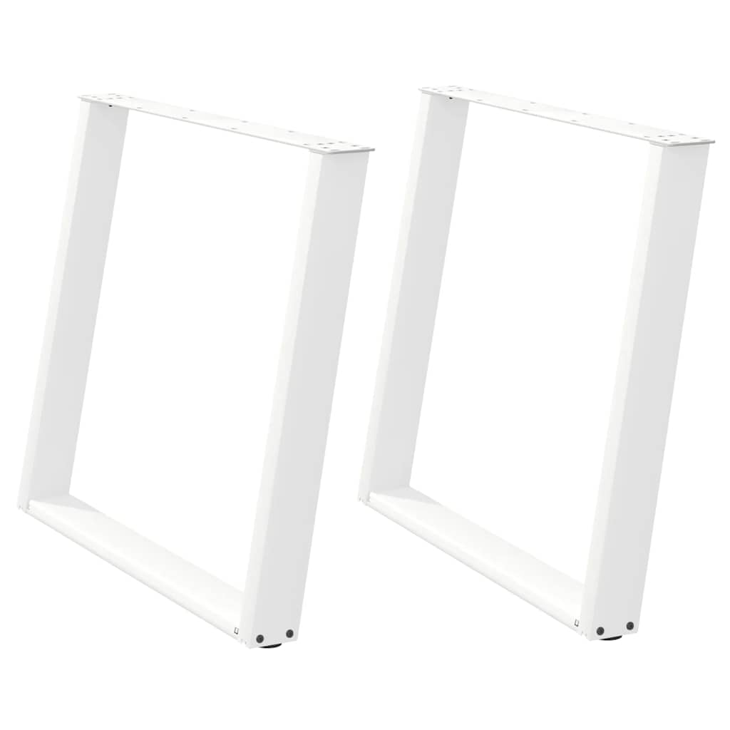 Pés de mesa de jantar em forma de u, 2 peças, branco, 90x (72-73) cm, aço