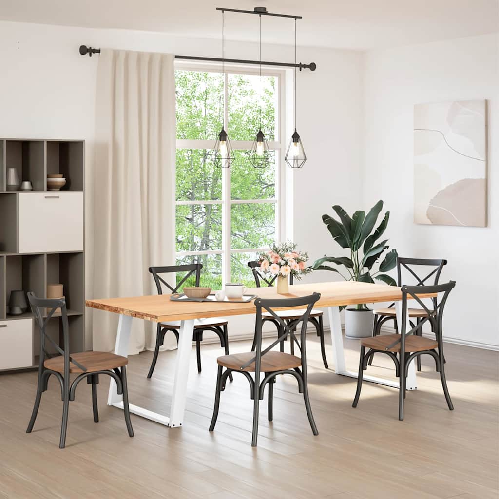 Pés de mesa de jantar em forma de u, 2 peças, branco, 90x (72-73) cm, aço