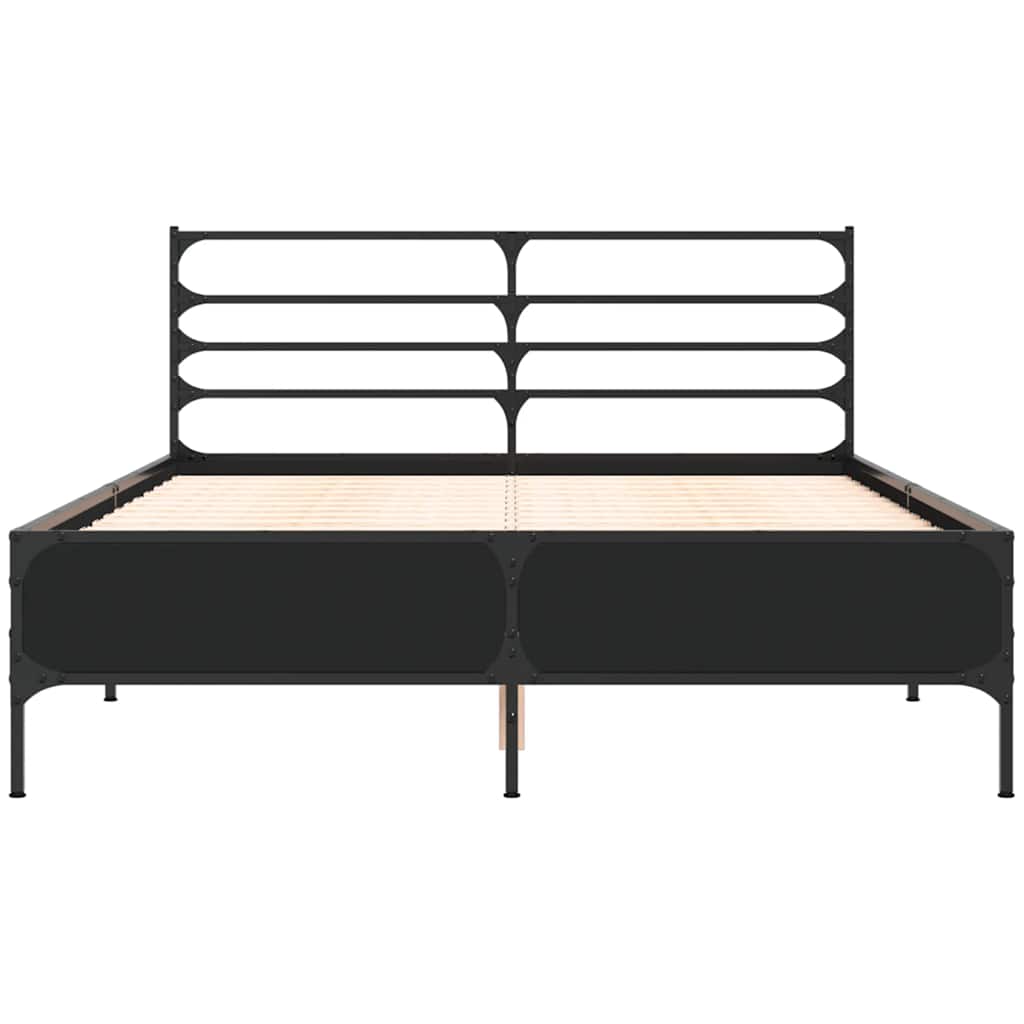 Estrutura de cama 120x200 cm derivados de madeira/metal preto