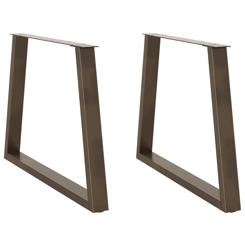 Pés para mesa de jantar em formato de v, 2 peças, aço natural, 100x(72-73,3) cm, aço