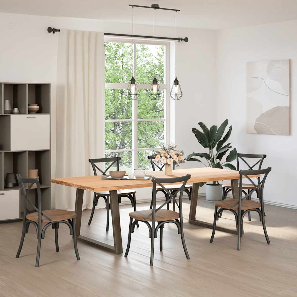 Pés para mesa de jantar em formato de v, 2 peças, aço natural, 100x(72-73,3) cm, aço
