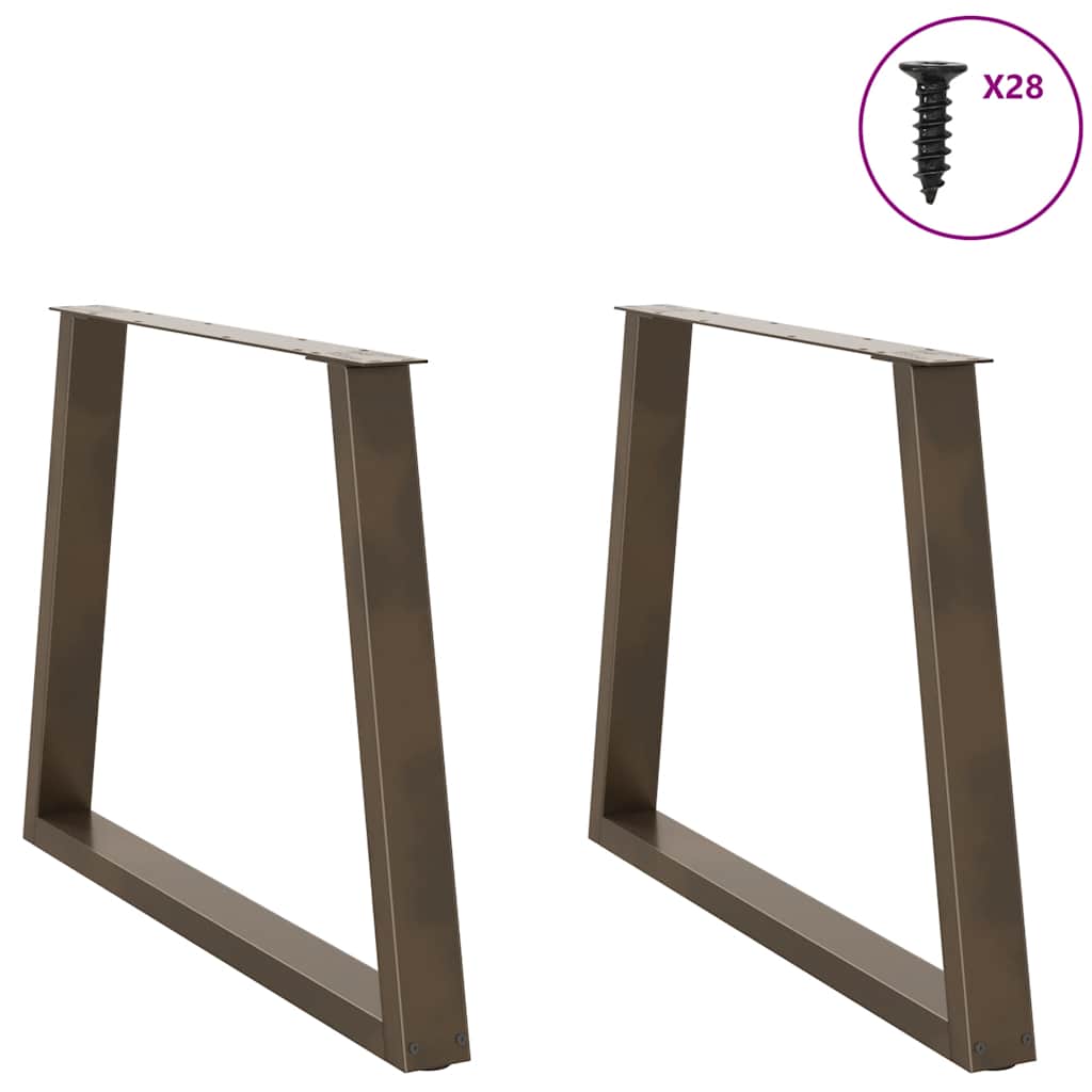Pés para mesa de jantar em formato de v, 2 peças, aço natural, 100x(72-73,3) cm, aço