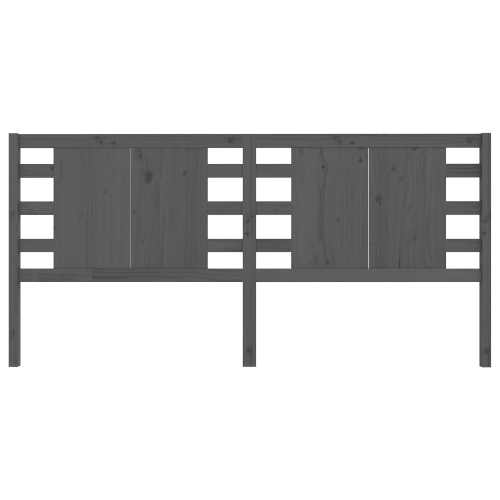 Cabeceira de cama 146x4x100 cm pinho maciço cinzento