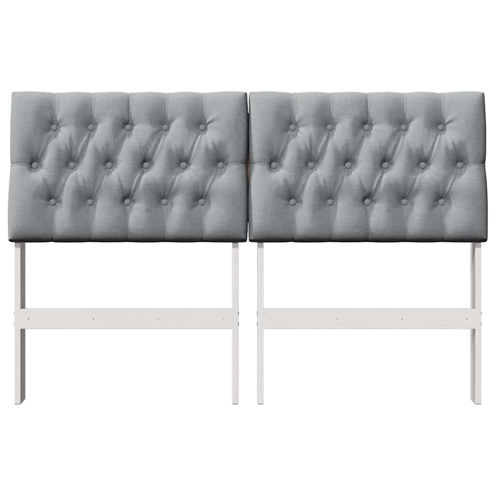 Cabeceira estofada cinzento-claro 140 cm