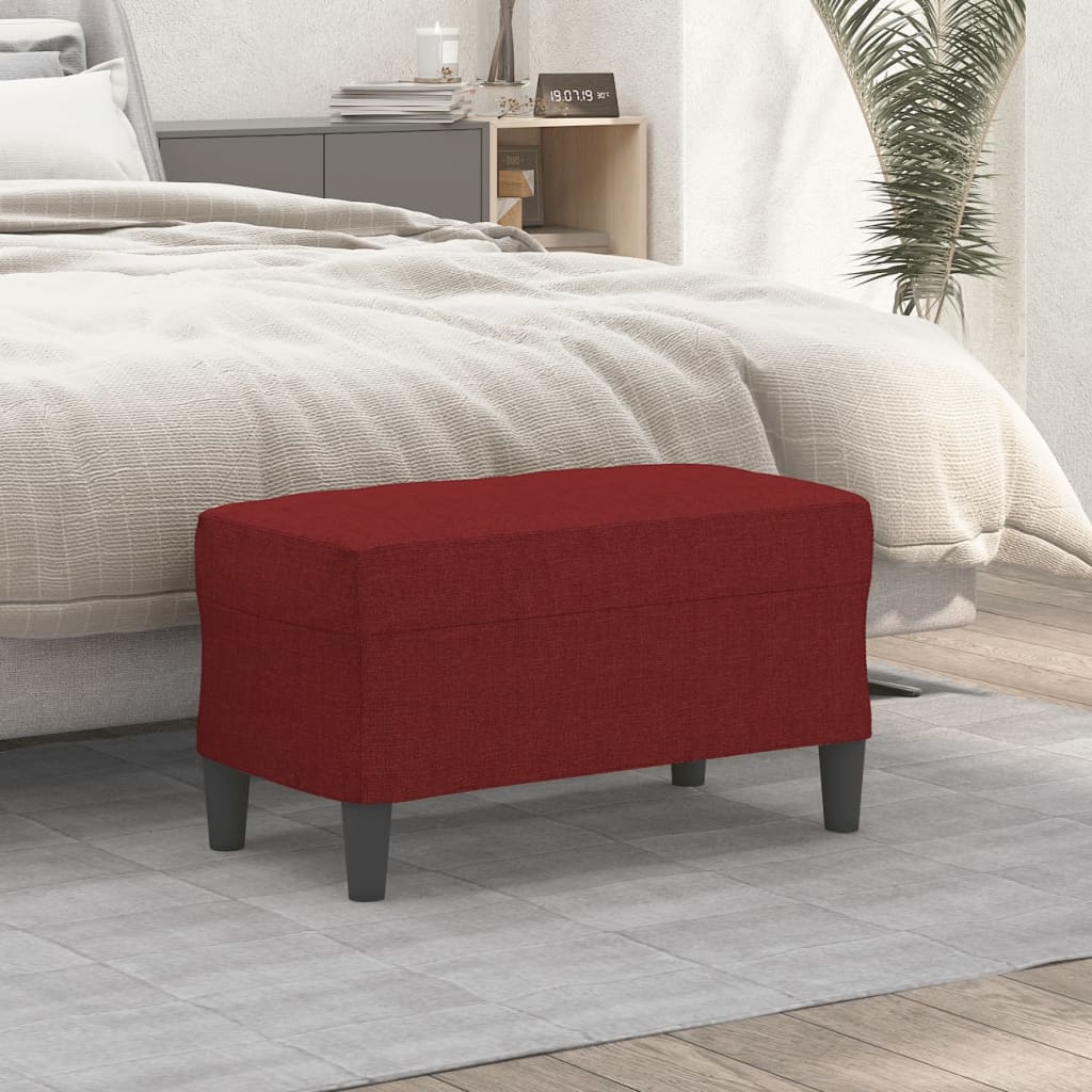 Banco 70x35x41 cm tecido vermelho tinto