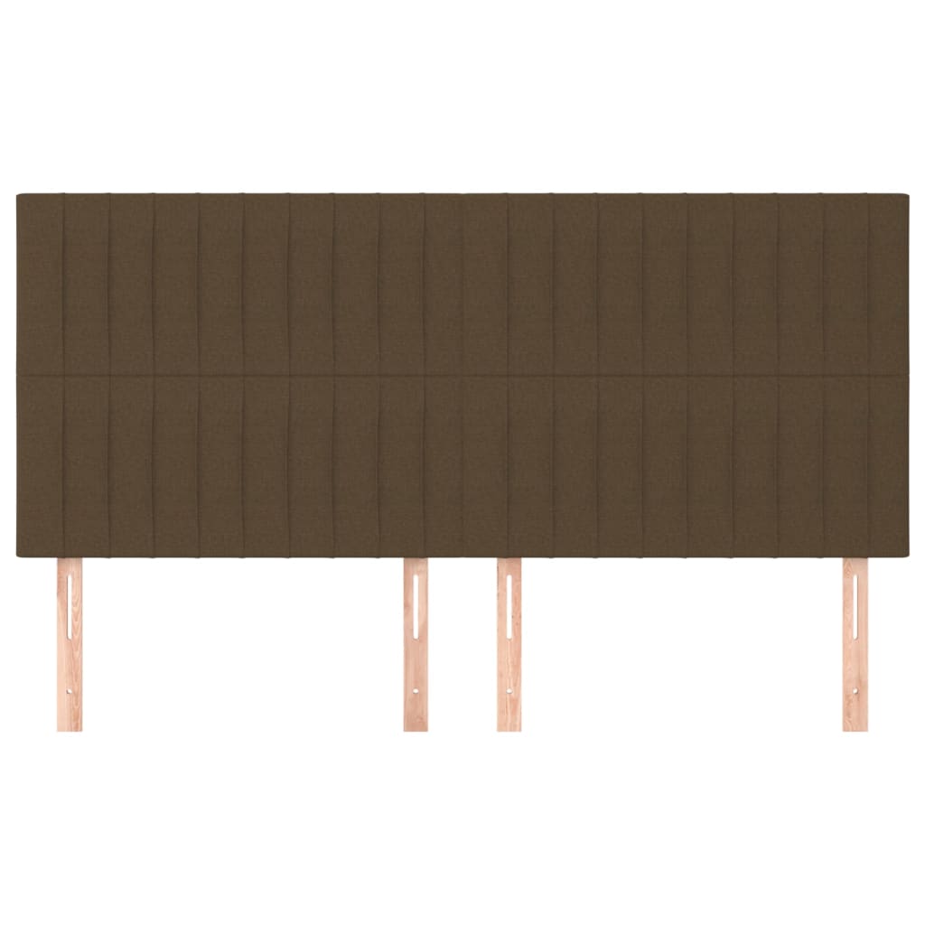 Cabeceira castanho escuro 200x5x118/128 cm tecido