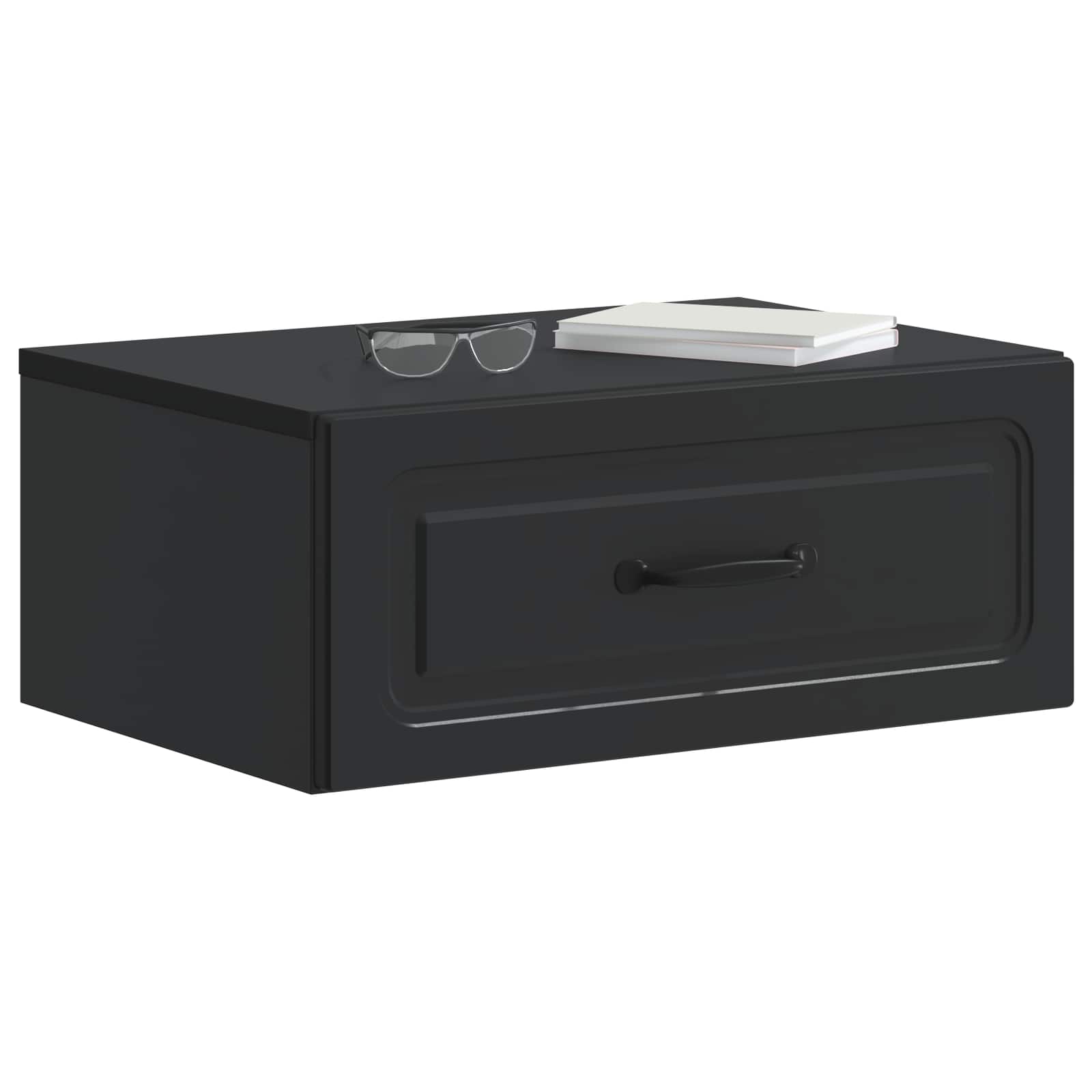 Gabinete de canto montado na parede preto 49 x 34,5 x 20 cm