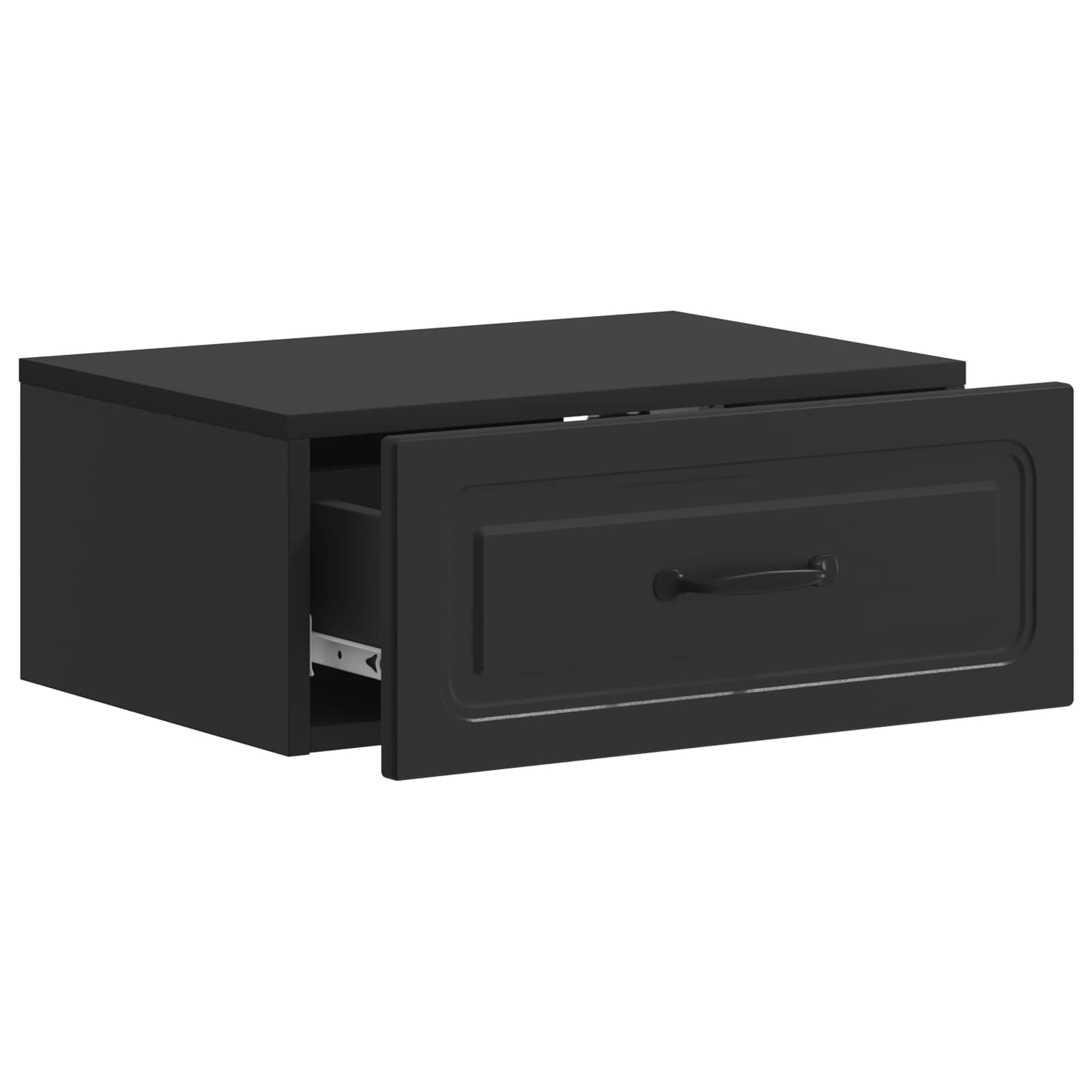 Gabinete de canto montado na parede preto 49 x 34,5 x 20 cm