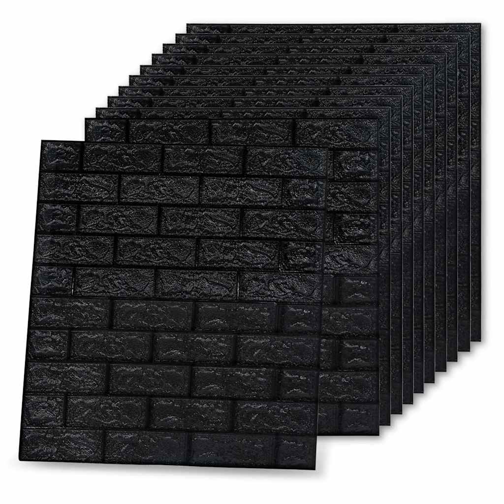 Papel de parede 3d autoadesivo tijolos 20 pcs preto