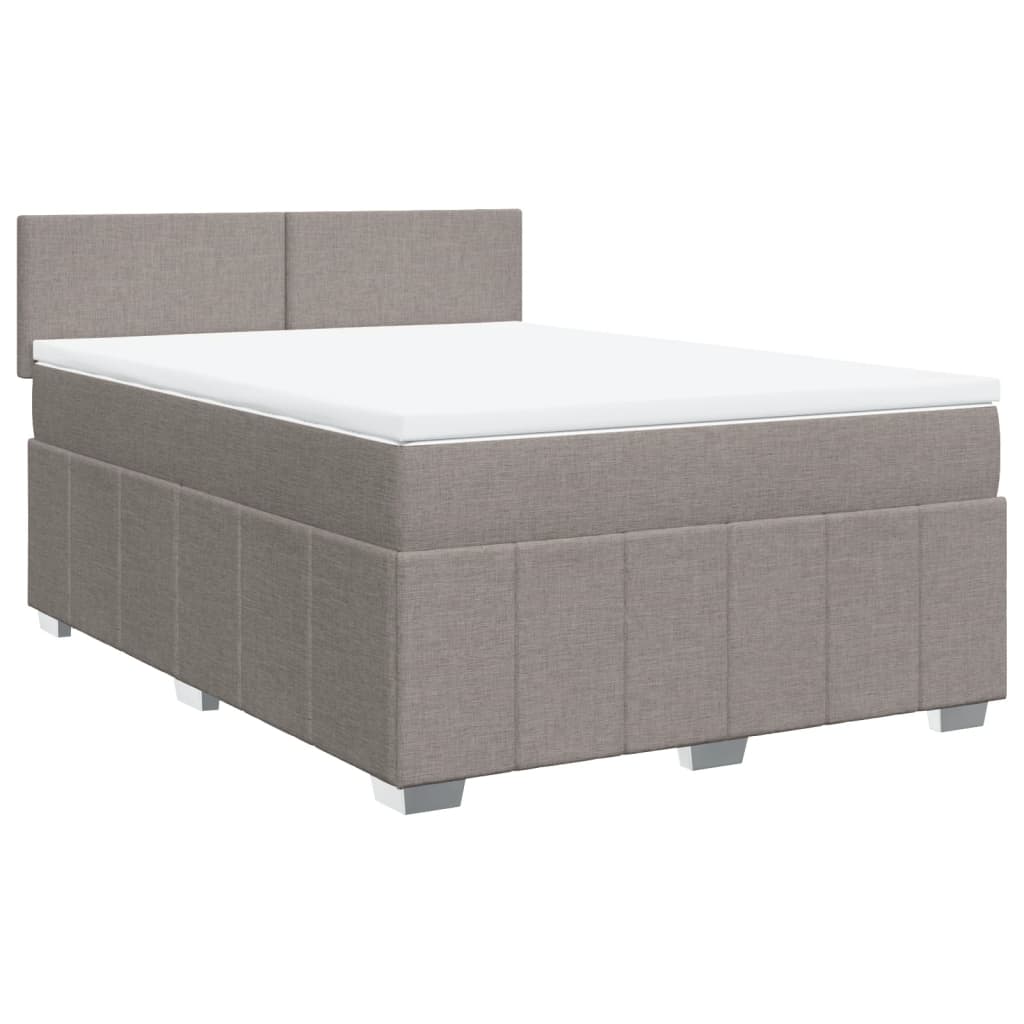 Cama com molas/colchão 140x190 cm tecido castanho-acinzentado