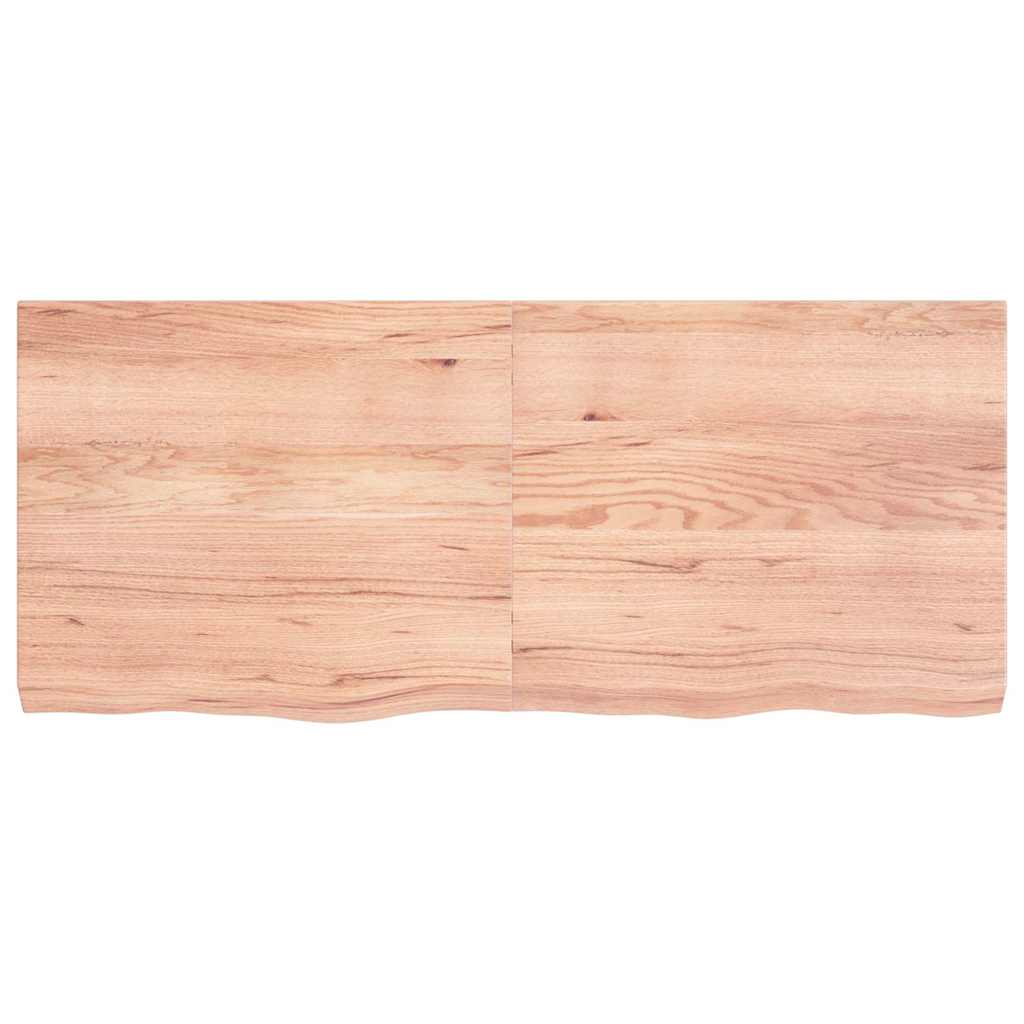 Bancada p/ wc 140x60x(2-6) cm madeira maciça tratada castanho
