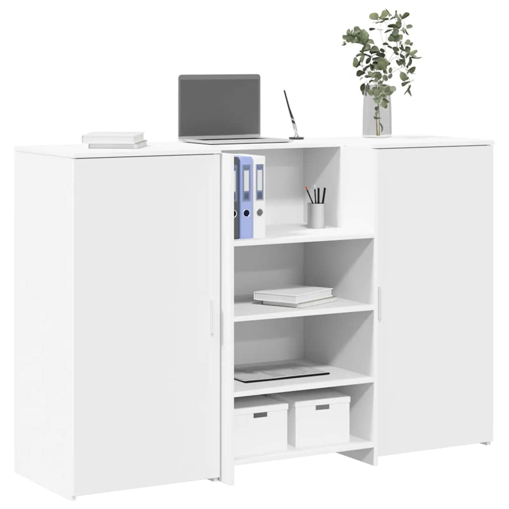 Balcão de recepção 155x50x103,5 cm derivados de madeira branco