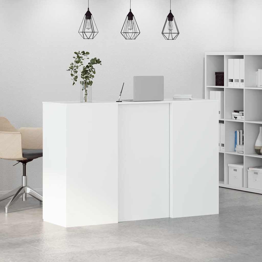 Balcão de recepção 155x50x103,5 cm derivados de madeira branco