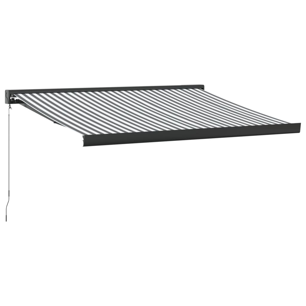 Toldo retrátil 3,5x2,5 m tecido e alumínio antracite e branco