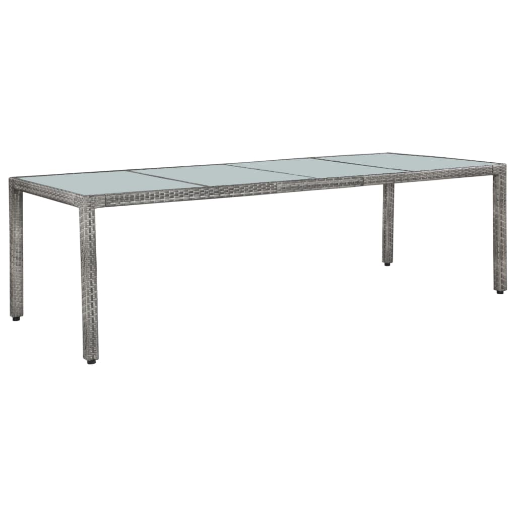 11 Pcs conjunto jantar exterior c/ almofadões vime PE cinzento