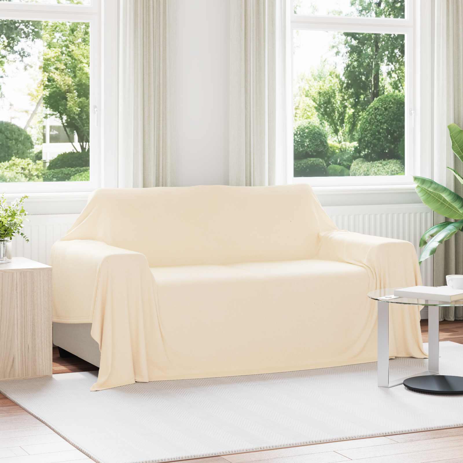 Cobertores de sofá 6 unid. creme 280 x 210 cm 4.85 lã