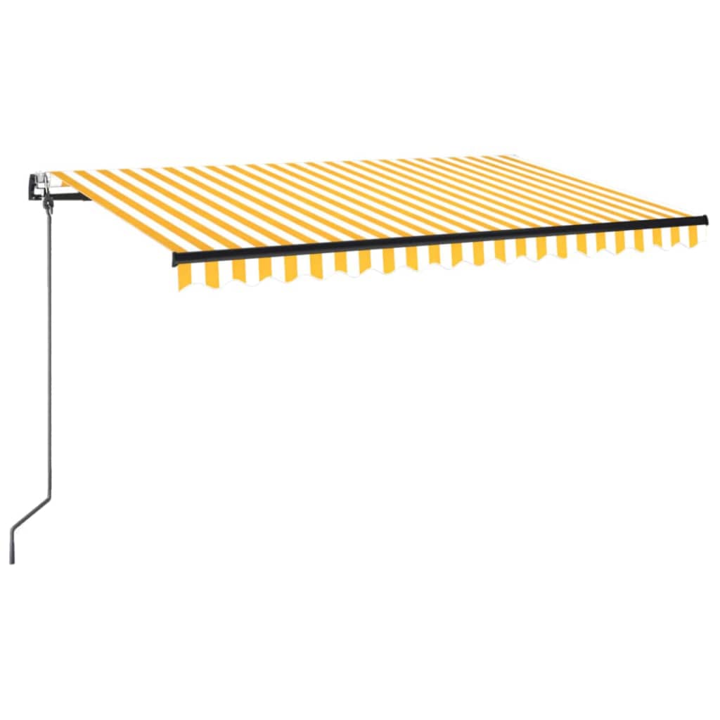 Toldo retrátil automático 400x350 cm amarelo e branco