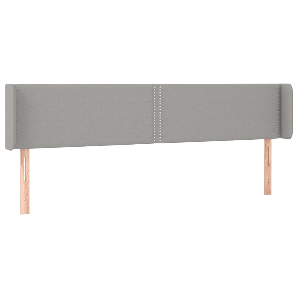 Cabeceira cama c/ luzes LED tecido 203x16x78/88 cm cinza-claro
