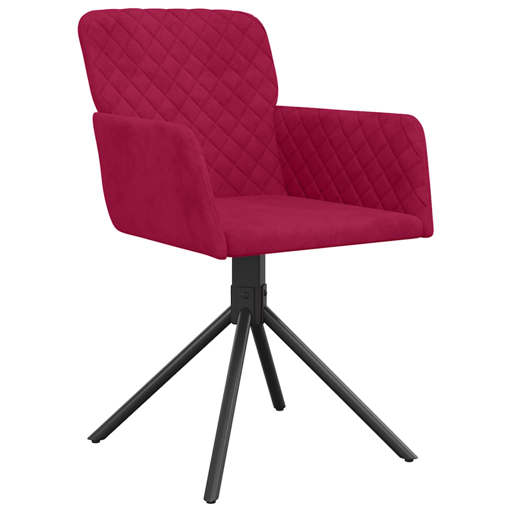 Cadeiras de jantar giratórias 2 pcs veludo vermelho tinto