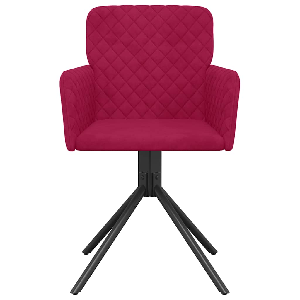Cadeiras de jantar giratórias 2 pcs veludo vermelho tinto