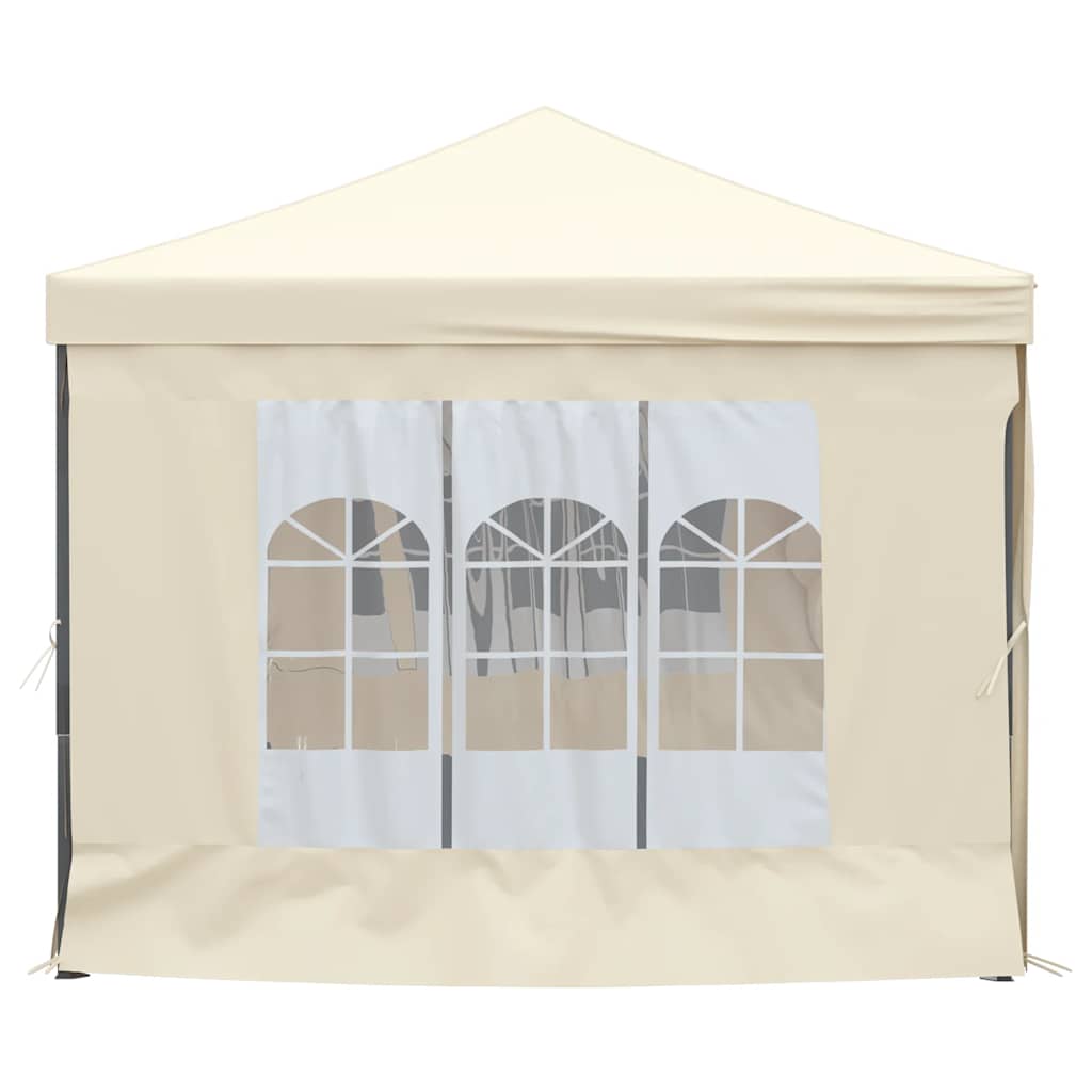Tenda para festas dobrável com paredes laterais 3x6 m creme
