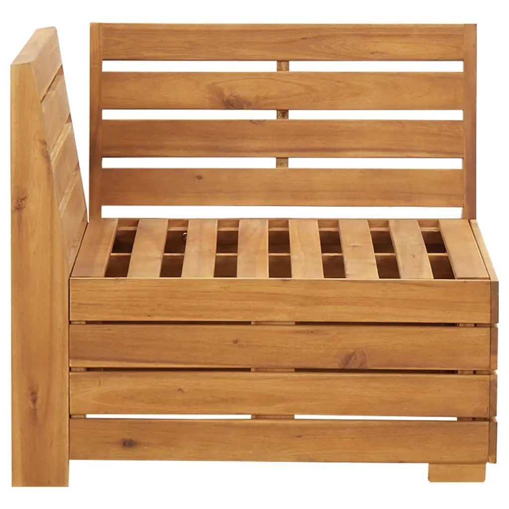 2 Pcs conjunto lounge de jardim c/ almofadões acácia maciça