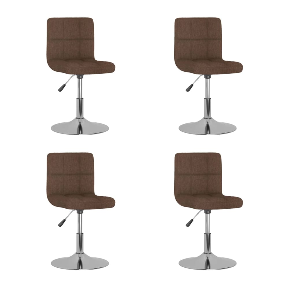 Cadeiras de jantar giratórias 4 pcs tecido castanho