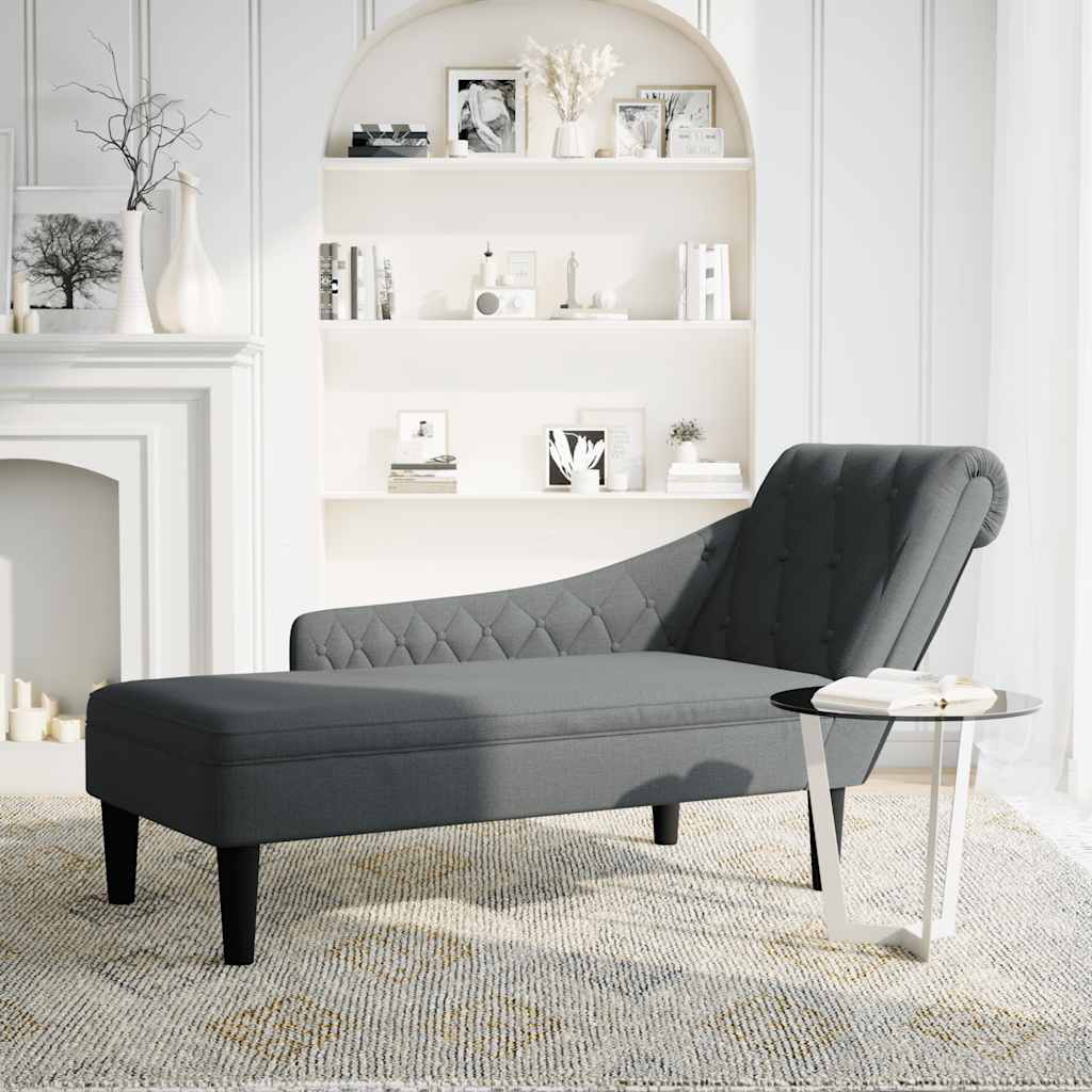 Chaise lounge c/ almofada/apoio de braços direito tecido