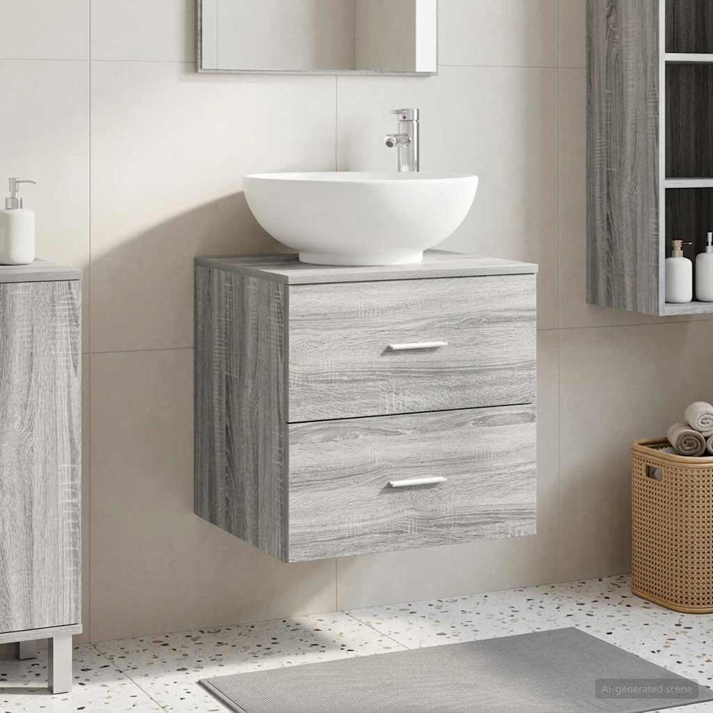 Vaidade com pia suspensa sonoma cinzento 49,5 x 44,5 x 66,5 cm