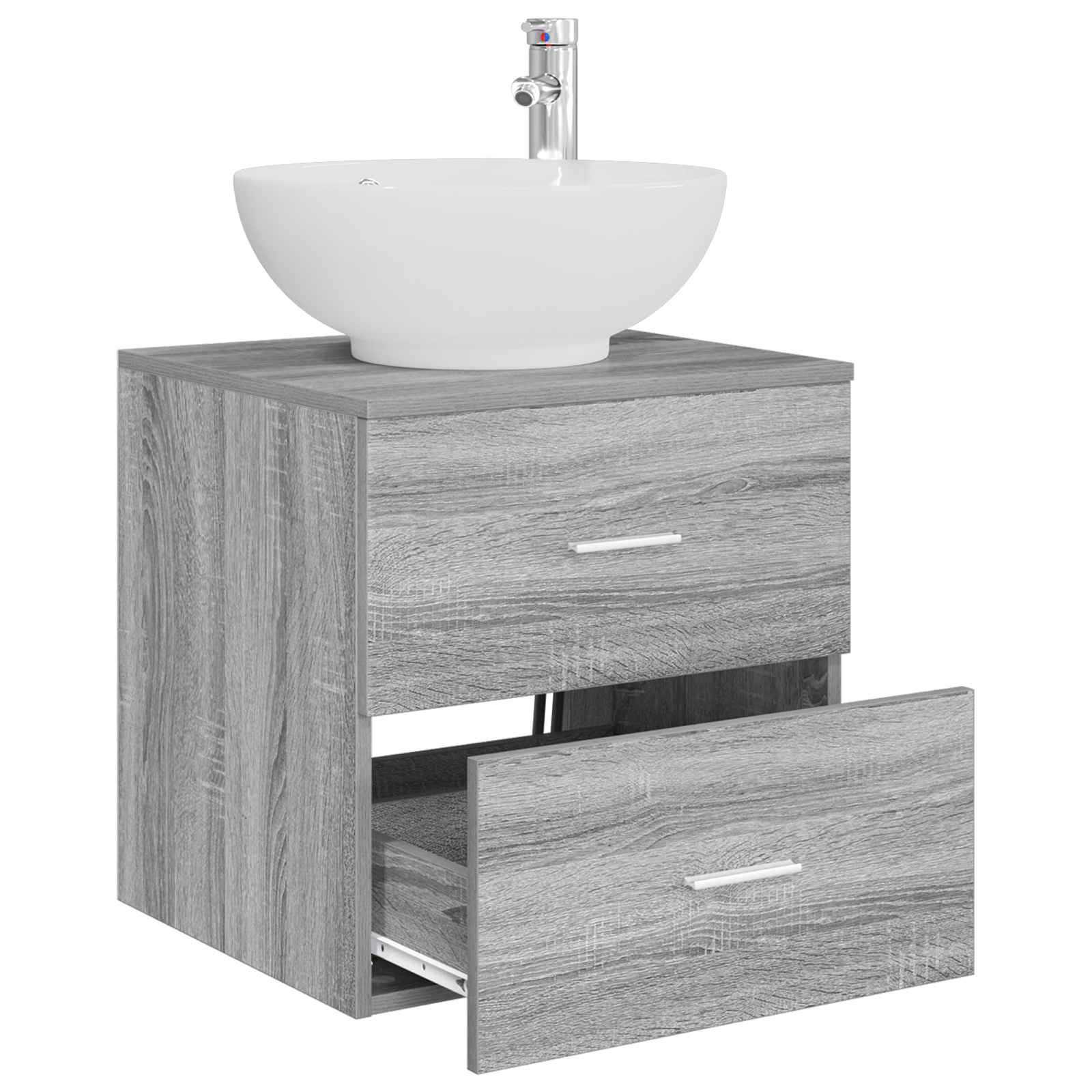 Vaidade com pia suspensa sonoma cinzento 49,5 x 44,5 x 66,5 cm