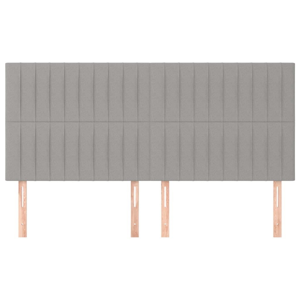 Cabeceira cinza claro 200x5x118/128 cm tecido