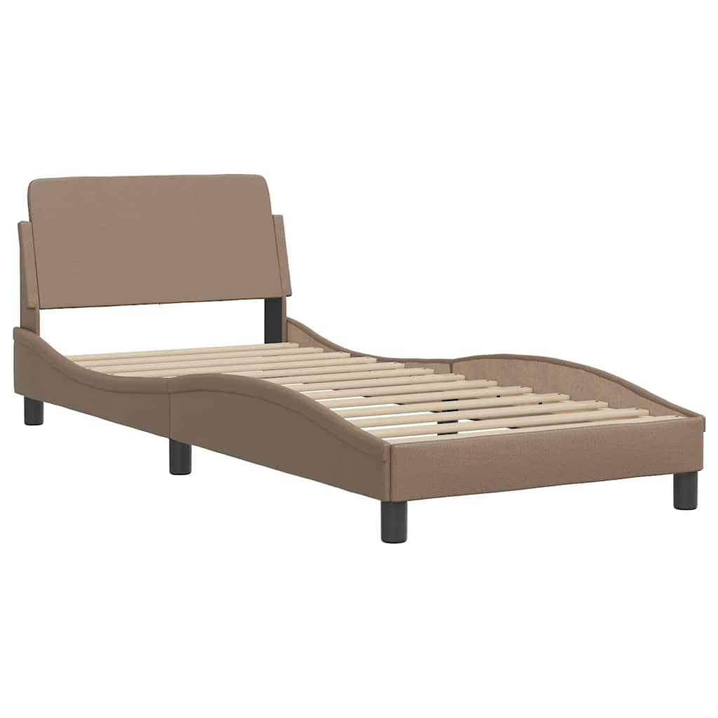 Cama com colchão dover 80x200 cm couro artificial cappuccino