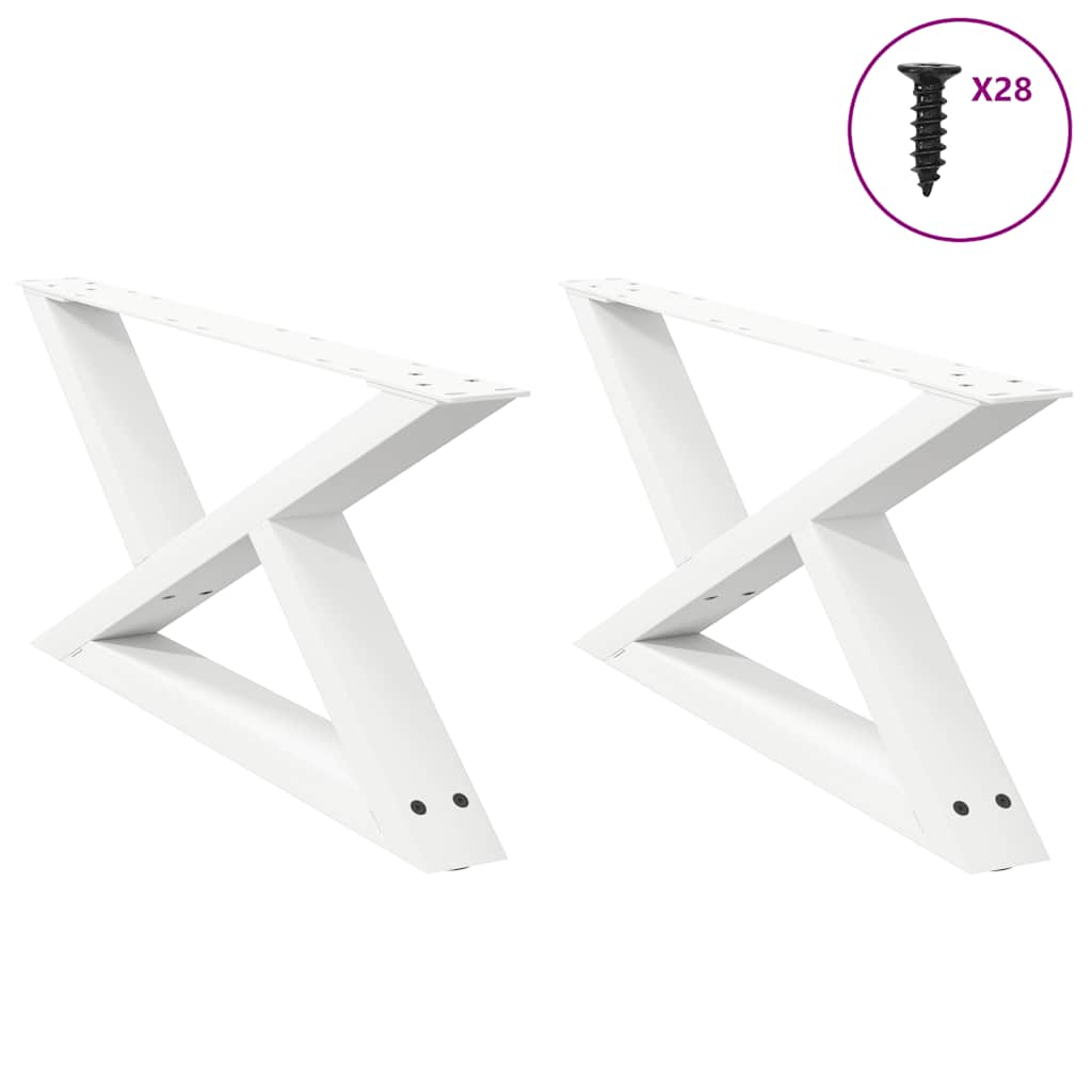 Pés para mesa de centro 2 peças, branco, 70x(30-31,3) cm, aço