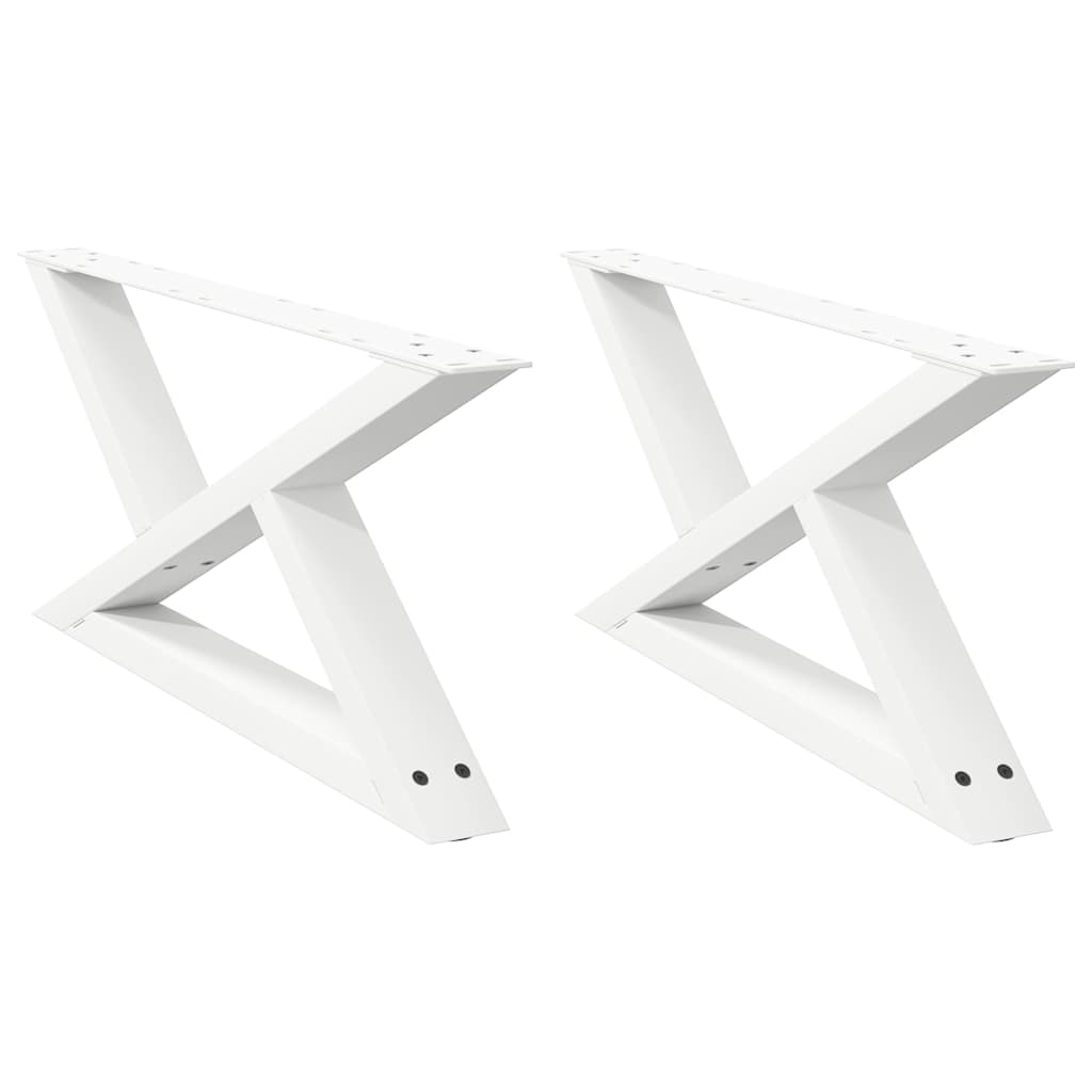 Pés para mesa de centro 2 peças, branco, 70x(30-31,3) cm, aço