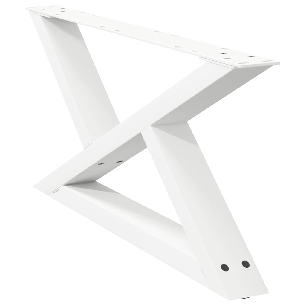 Pés para mesa de centro 2 peças, branco, 70x(30-31,3) cm, aço